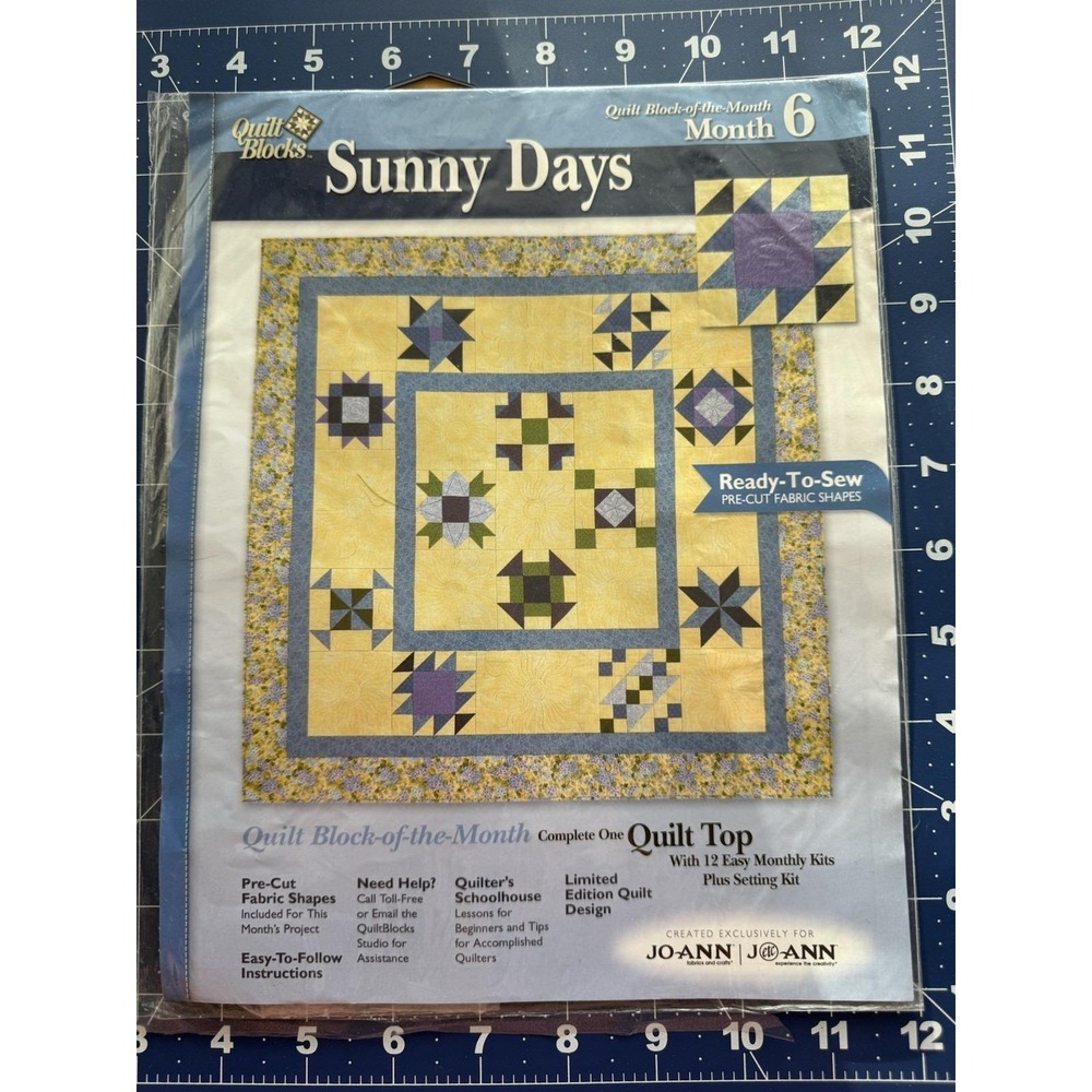 Joann Quilt Block Of The Month Sunny Days Limited Edition Month 6 DOUBLE‎ X